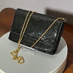 Metal mesh purse on chain